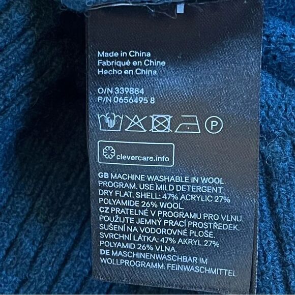 H&M Wool Blend Crew Neck Long Sleeved Sweater Blue Size Small - Picture 6 of 6